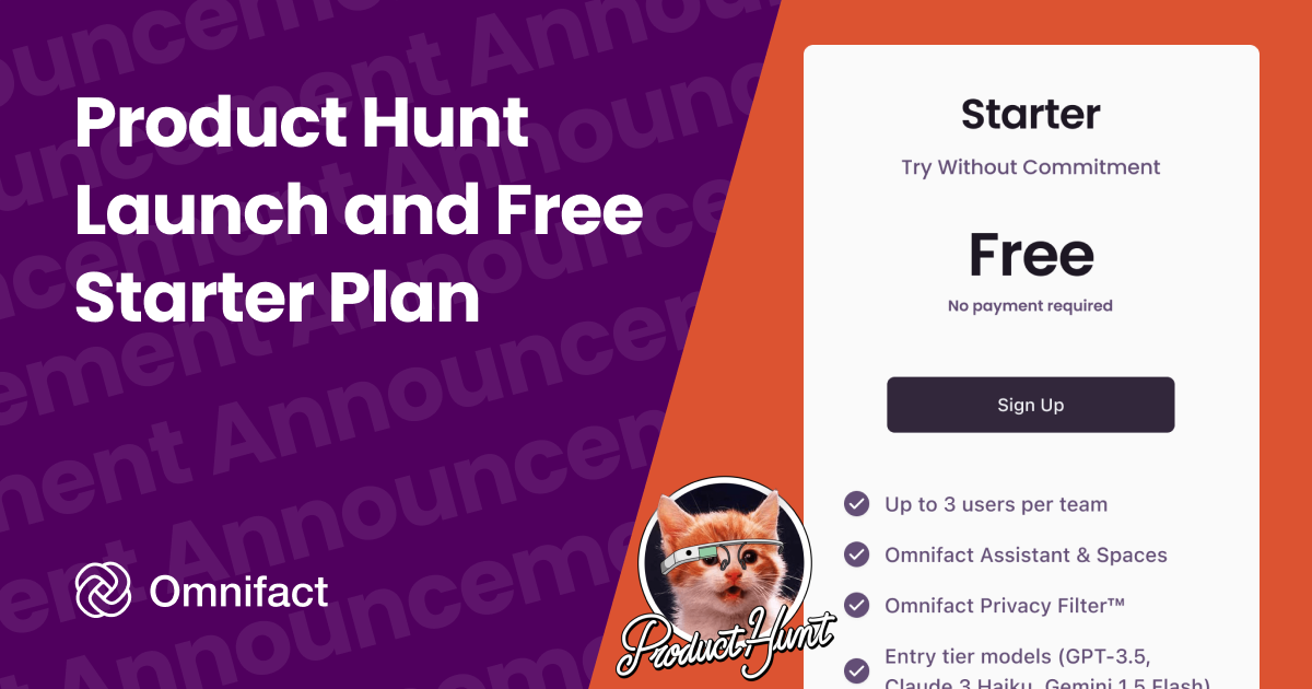 Omnifact's launch on Product Hunt, featuring AI assistants and Spaces was successful, reaching the front page.