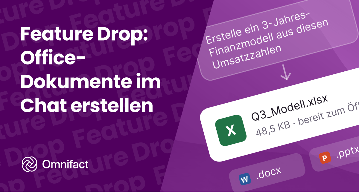 Erstellen Sie gebrauchsfertige Word-, Excel- und PowerPoint-Dateien direkt im Chat.