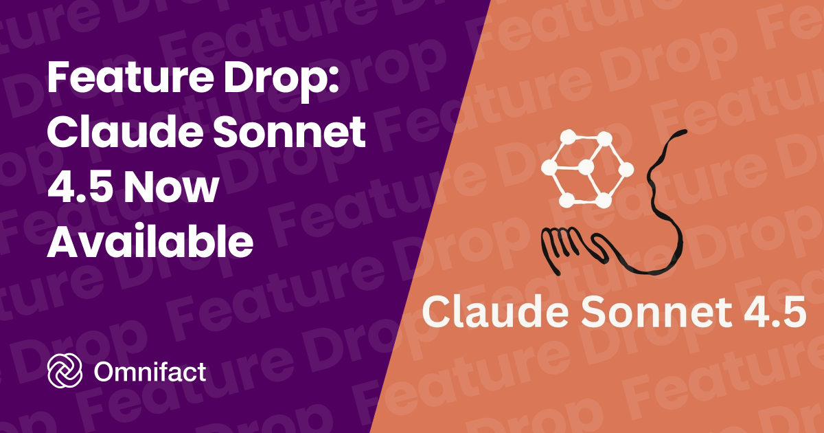 Anthropic's Claude Sonnet 4.5 is now available on Omnifact.