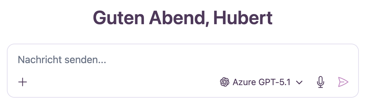 Der neu gestaltete Chat Input mit integrierter Modellauswahl