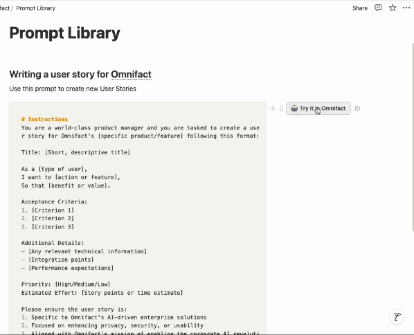 Add Context from Excel, Sheets, Notion, and other tools to Omnifact