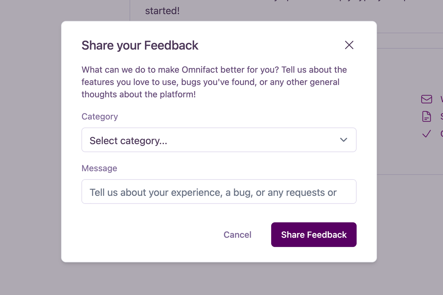 Open the help menu and select Send Feedback to share your thoughts.