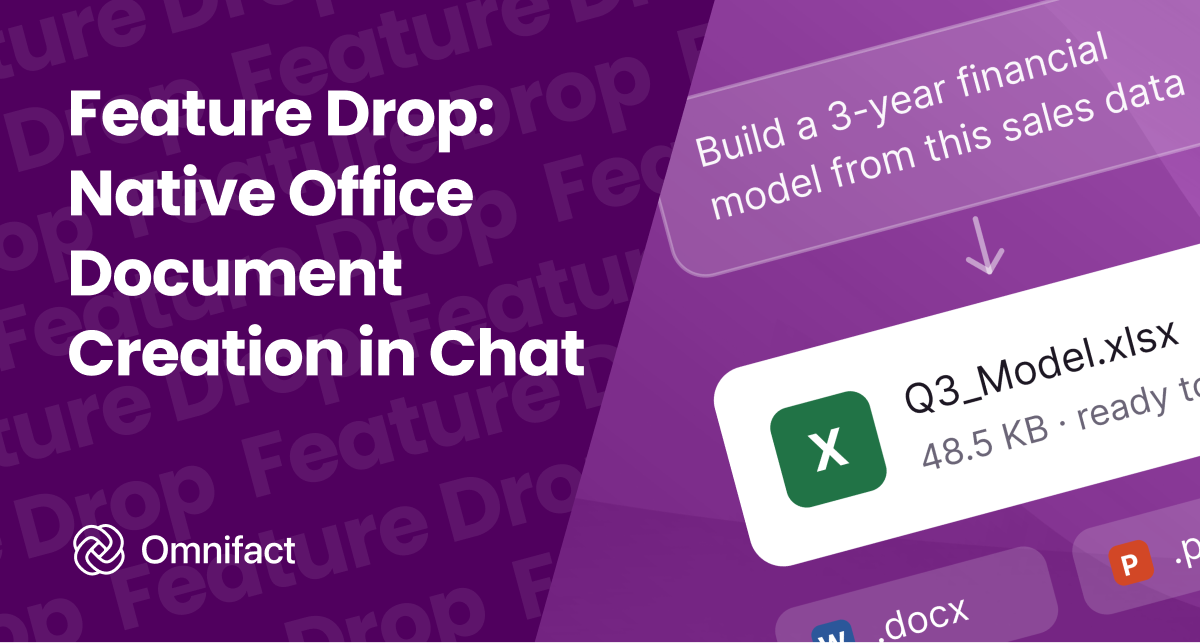 Generate ready-to-use Word, Excel, and PowerPoint files directly in chat.