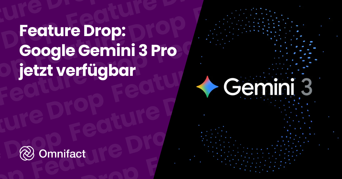 Google Gemini 3 Pro ist jetzt auf Omnifact verfügbar.